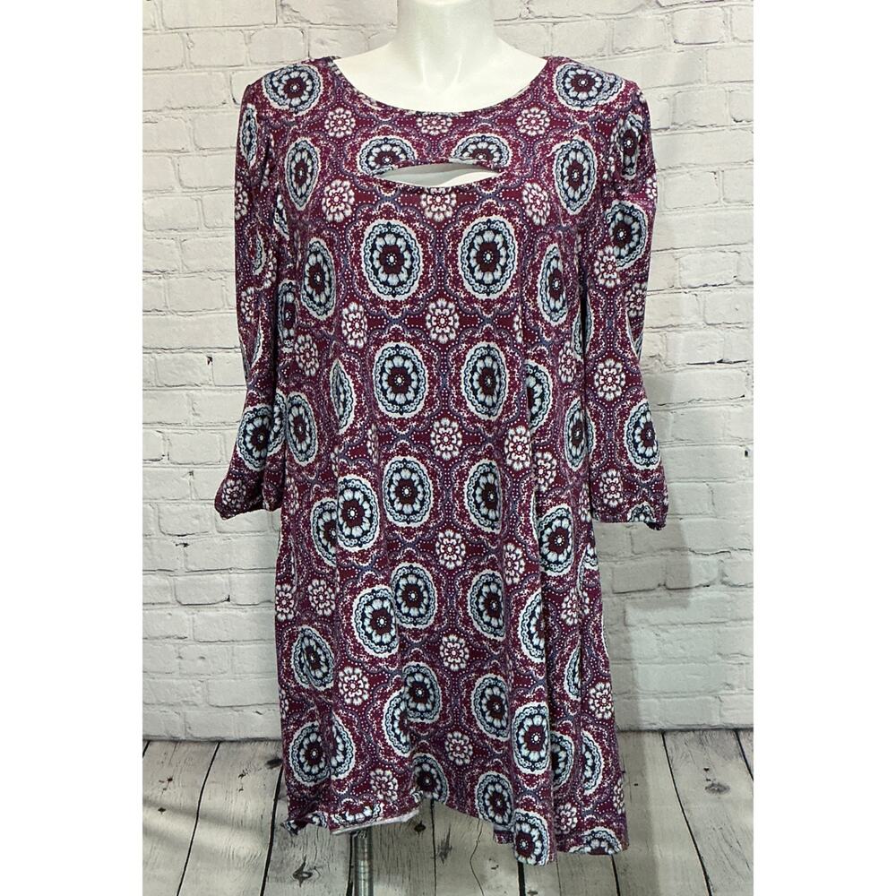 NY Collection Woman Printed Puff Sleeve Mini Dress (Size 3X)
